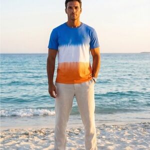 Polo Ralph Lauren Blue Ombre Tee with Green Pony Embroidery - Never Worn